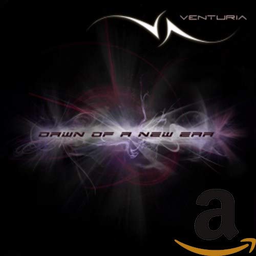 CD cover for "Venturia - Dawn Of A New Era" with abstract purple design.
