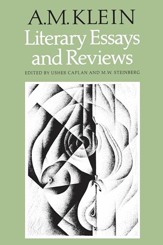 Book cover: "Literary Essays and Reviews" by A.M. Klein with abstract art.