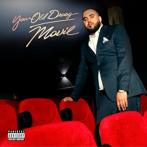 Album cover for Your Old Droog’s “Movie” featuring a man in a theater.