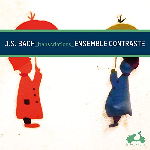 CD cover with stylized red and blue figures holding umbrellas.