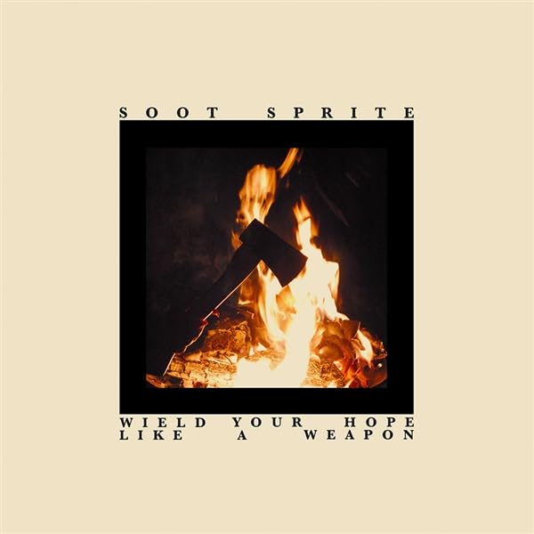Vinyl album cover with a close-up image of a burning fire.