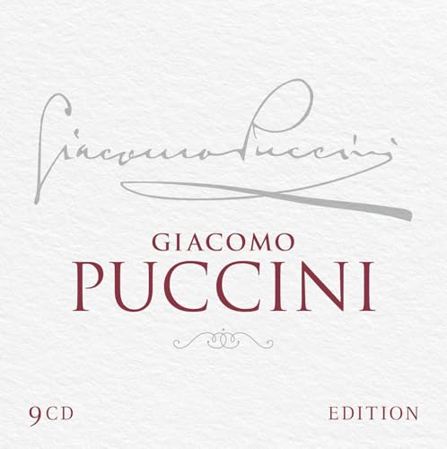 9CD Giacomo Puccini collection with signature and elegant typography.
