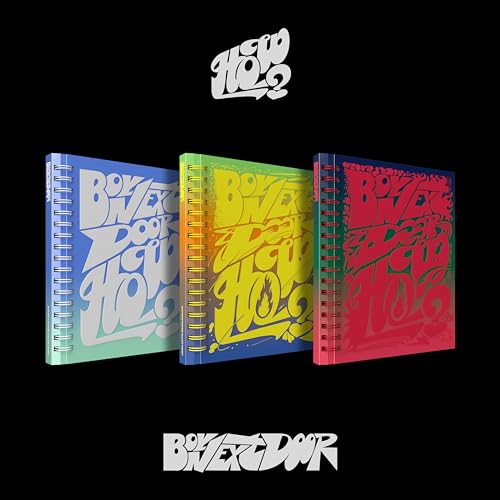 Three spiral-bound notebooks with colorful covers and stylized text.
