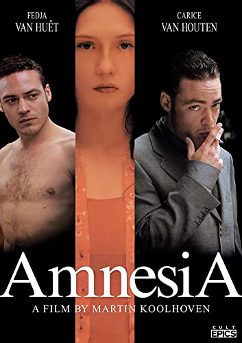 DVD cover for "Amnesia" featuring three portraits and large title text.