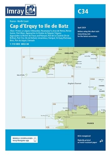 Imray Chart C34 : Cap d'Erquy to Ile de Batz : 34
