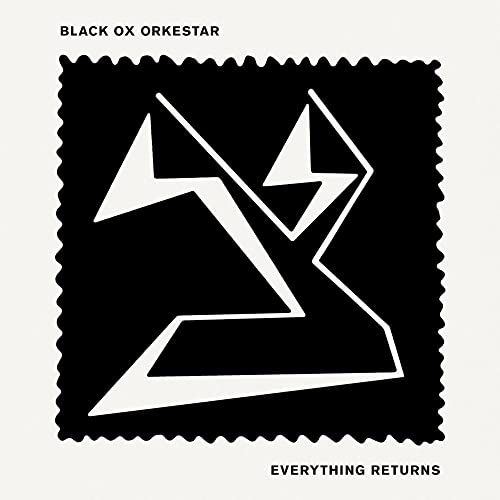 CD cover for Black Ox Orkestar’s “Everything Returns” with abstract white design.