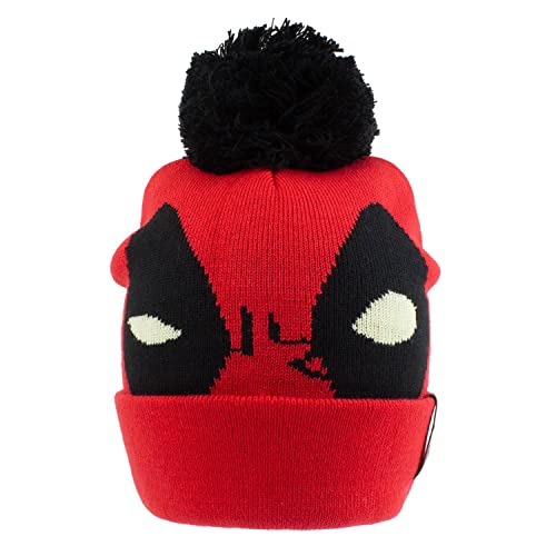Marvel Comics Deadpool - Face (Unisex Red Beanie Pom) One Size