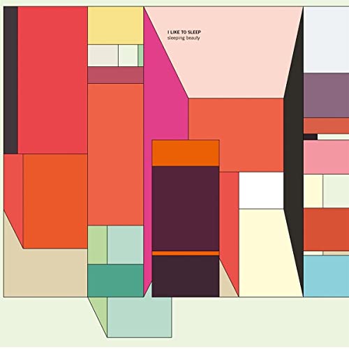 Abstract geometric album cover with blocks of red, pink, and purple.