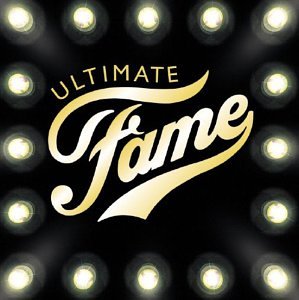 CD cover with gold script reading “Ultimate Fame” against a black and light background.