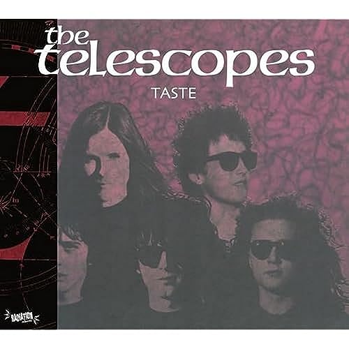 CD cover for The Telescopesā āTasteā featuring band membersā portraits.