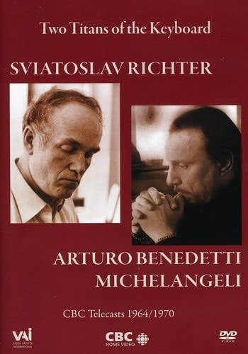 DVD cover featuring portraits of pianists Sviatoslav Richter and Arturo Benedetti Michelangeli.