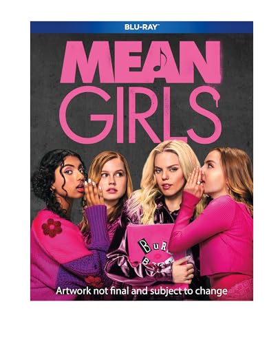 “Mean Girls” Blu-ray cover featuring four young women in pink clothing.