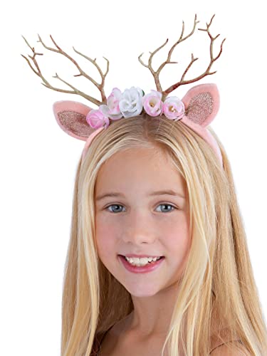 Smiffys 99776 Deer Headband, Girls, Brown & Pink, One Size