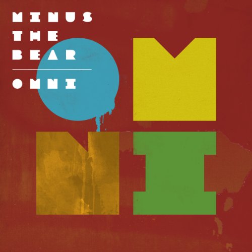 Minus The Bear’s “Omni” album cover: geometric shapes on a red background.