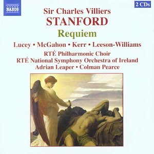 CD cover for Stanford’s “Requiem” featuring a painting of an angel and figure.
