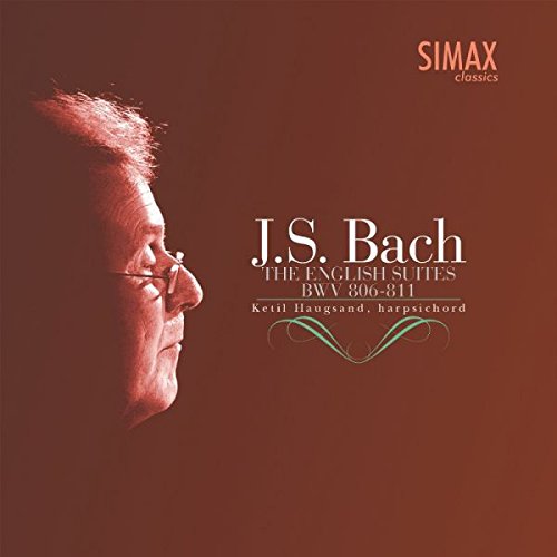 CD cover featuring a portrait of pianist Ketil Haugsand and text: J.S. Bach.