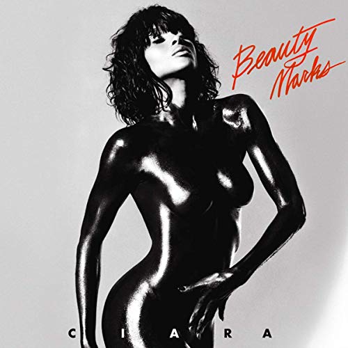 Ciara album cover, "Beauty Marks," featuring a glossy, black and white portrait.