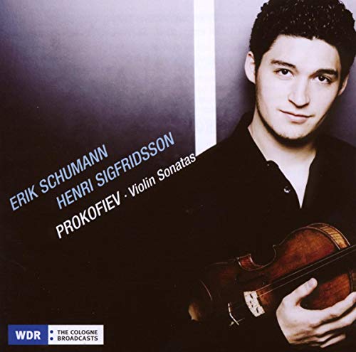 CD cover featuring a young man holding a violin, with composer names.