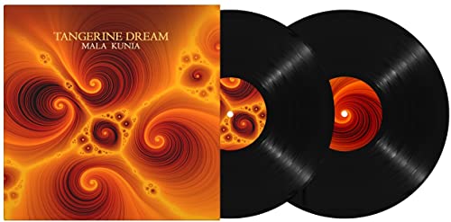Tangerine Dream’s “Mala Kunia” double vinyl record with orange and black cover art.