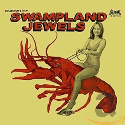 CD cover: woman riding a large red lobster on yellow background.