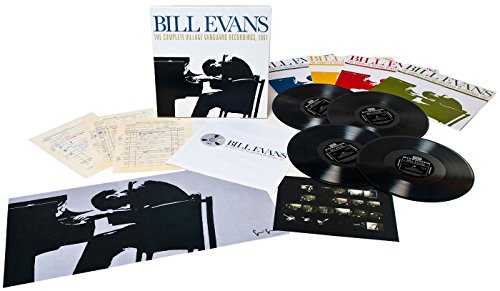 Bill Evans vinyl box set with records, sheet music, and photos.