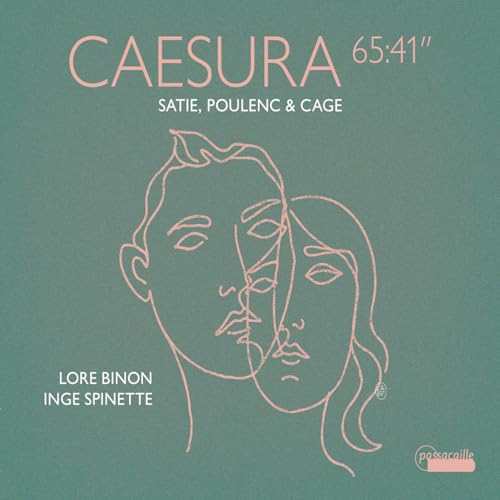 CD cover with abstract line-drawn faces in pink on teal background.