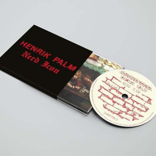 Nerd Icon" CD by Henrik Palm, with red text on black and cream disc.