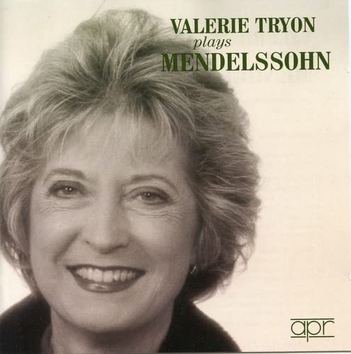 CD cover featuring pianist Valerie Tryon smiling, with green text.