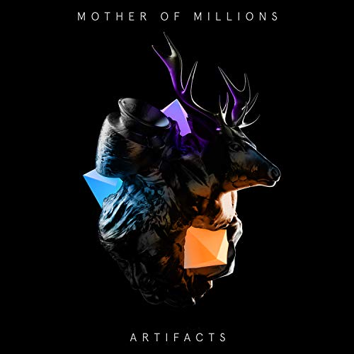 Dark album cover featuring a deer head composed of textures and geometric shapes.