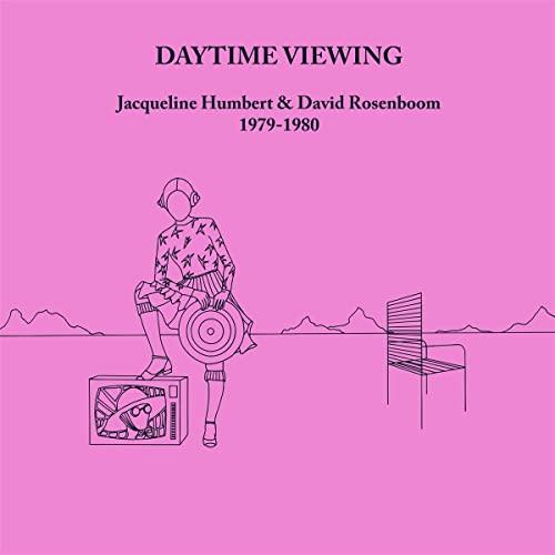 Pink album cover with line drawing of a woman, chair, and TV.