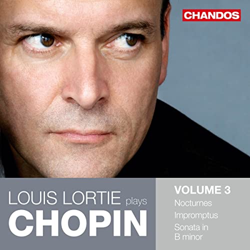 CD cover featuring pianist Louis Lortie, playing Chopin’s nocturnes and sonatas.