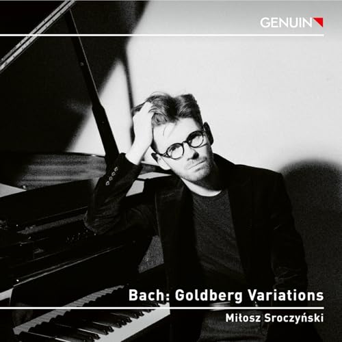 Black and white album cover featuring pianist Milosz Sroczynski.