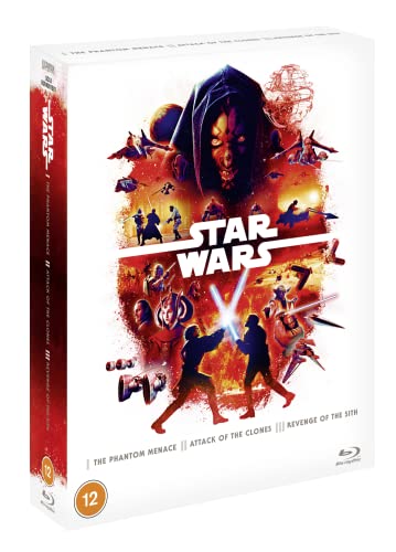Blu-ray case for Star Wars Episodes I, II, and III with Darth Maul.