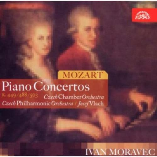 CD cover featuring portraits of Mozart and pianist Ivan Moravec.
