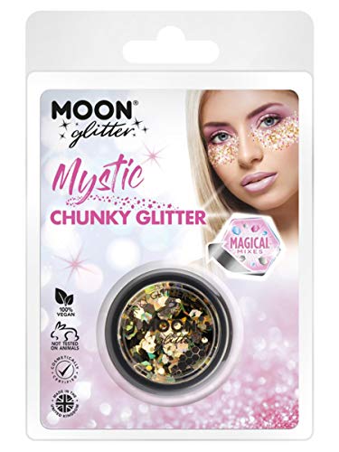 Smiffys Moon Glitter Mystic Chunky Glitter, Mixed Colours