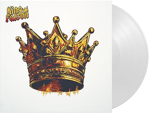 Vinyl record with gold crown illustration on white cover.
