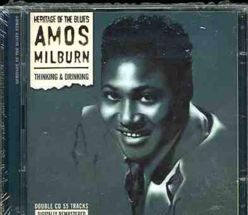 CD cover for Amos Milburn’s “Thinking & Drinking” featuring his portrait.