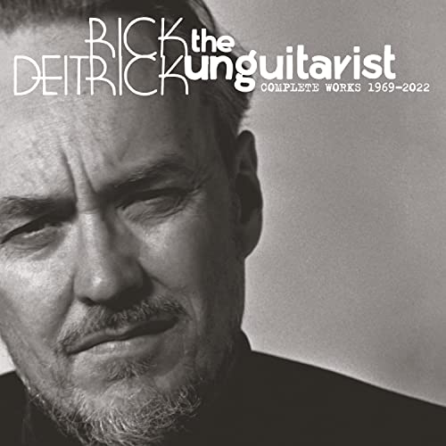 Black and white portrait of Rick Deitrick, album cover for "Unguitarist.