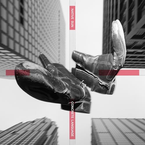 Vinyl album cover: boots falling against a blurred cityscape.