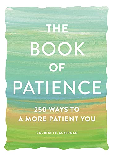 Book cover with watercolor background and white text: "The Book of Patience.