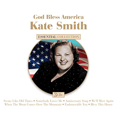 Kate Smith portrait with American flag background, “God Bless America” CD cover.