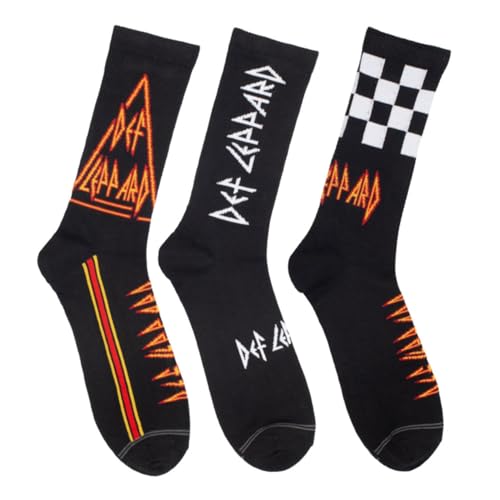Def Leppard Assorted Crew Socks 3 Pack (One Size)