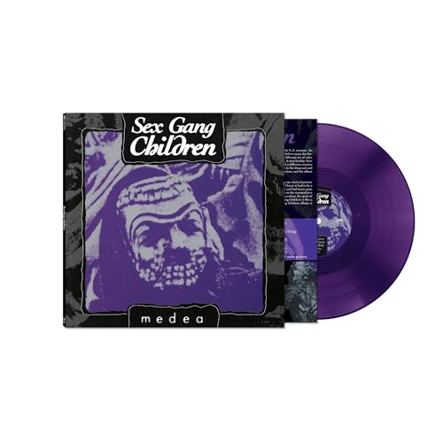 Purple vinyl record and album cover for Sex Gang Children’s “Medea.”