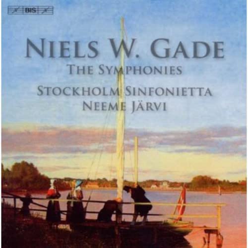 CD cover for Niels W. Gade’s symphonies, featuring a waterside landscape.