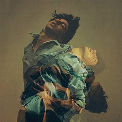 Album cover: man held by a ghostly figure, painted style.