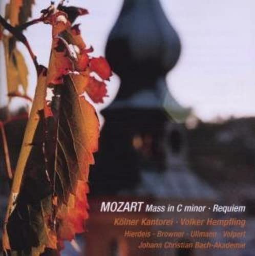 CD cover featuring autumn branches and text: Mozart Mass in C minor.