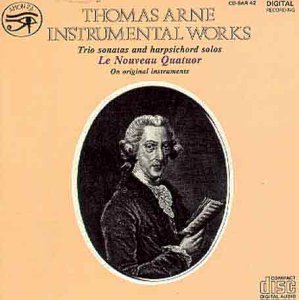 CD cover for Thomas Arne’s instrumental works featuring a portrait.