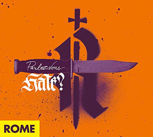 CD cover: letter "R" formed by a knife with a cross hilt.