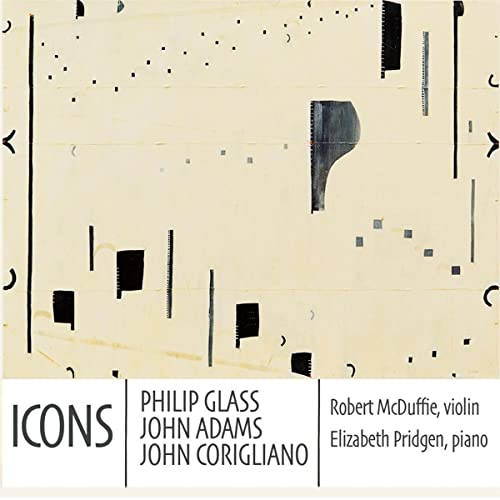 CD cover for “Icons” by Mcduffie and Pridgen, abstract design.
