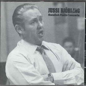 Black and white portrait of Jussi Björling on a CD cover.